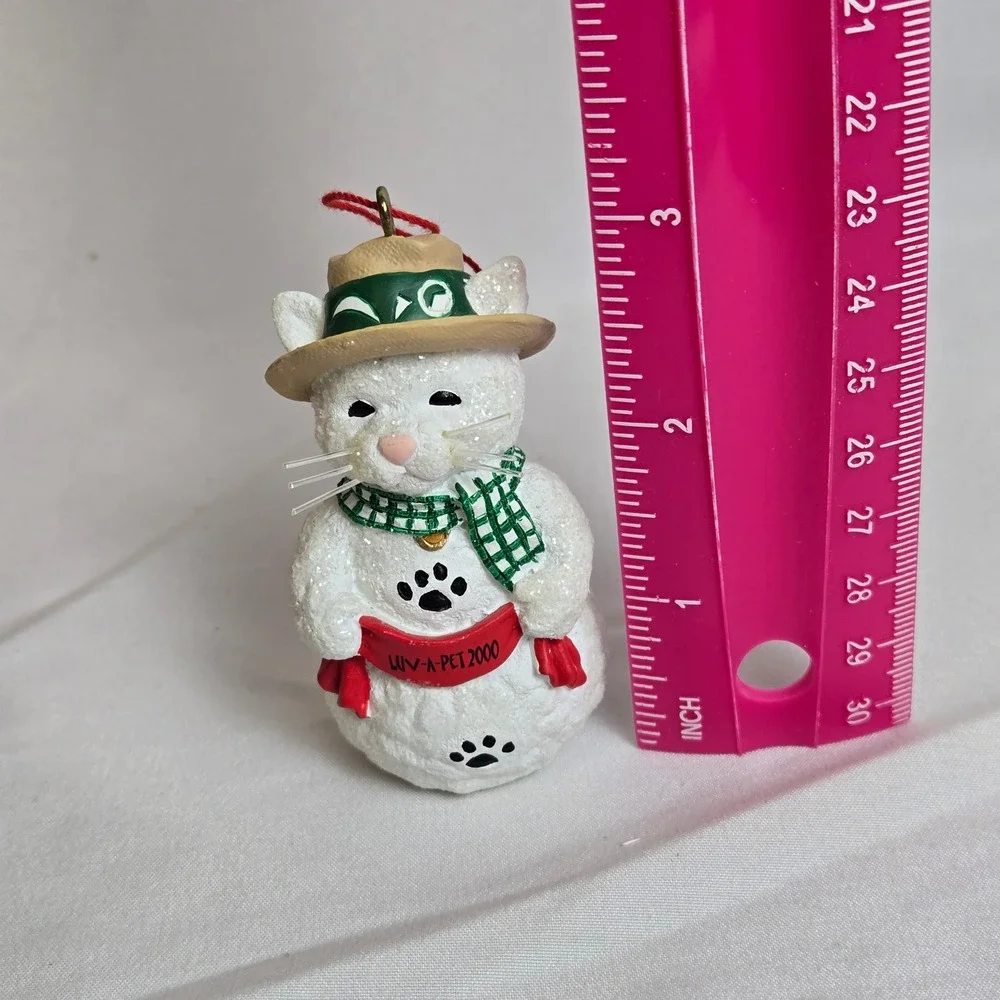 Pet Holiday Luv-A-Pet 2000 Snowkitty Cat Christmas Ornament‎ & BoxVintage Y2K